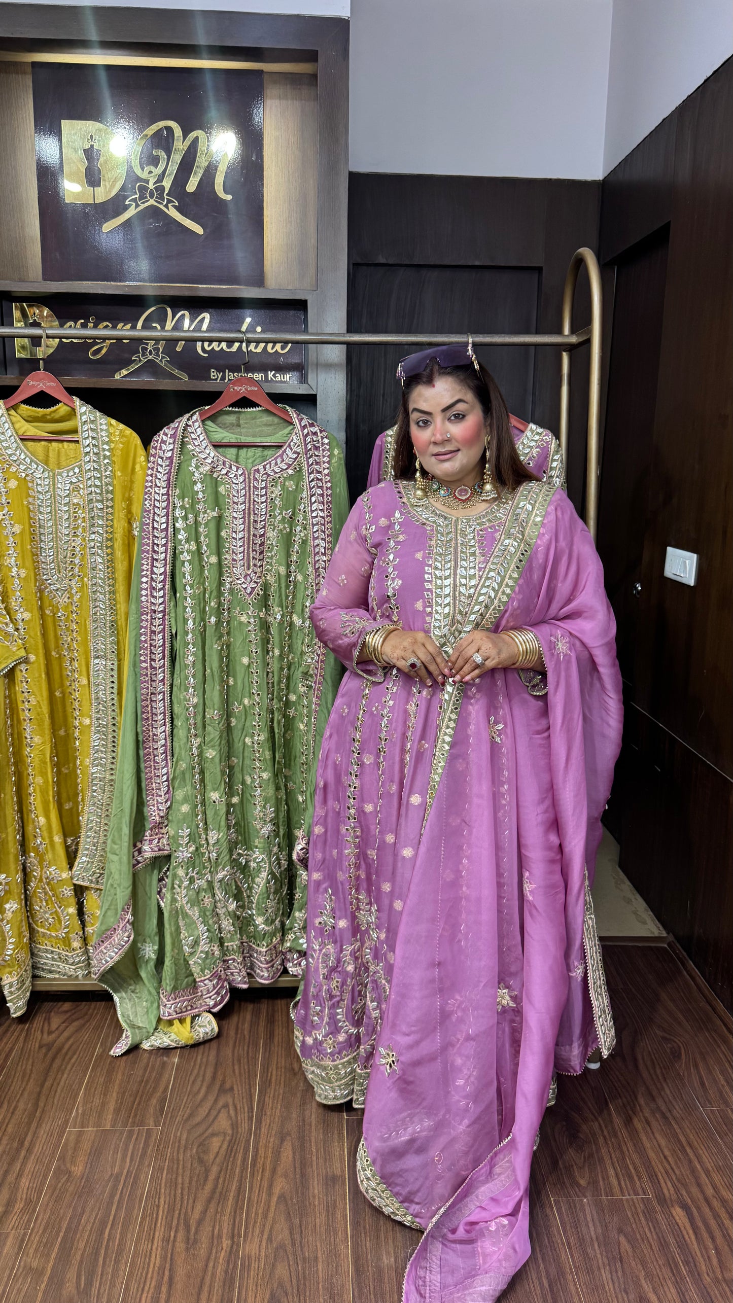 Elarvya Glass Tissue Anarkali Suit