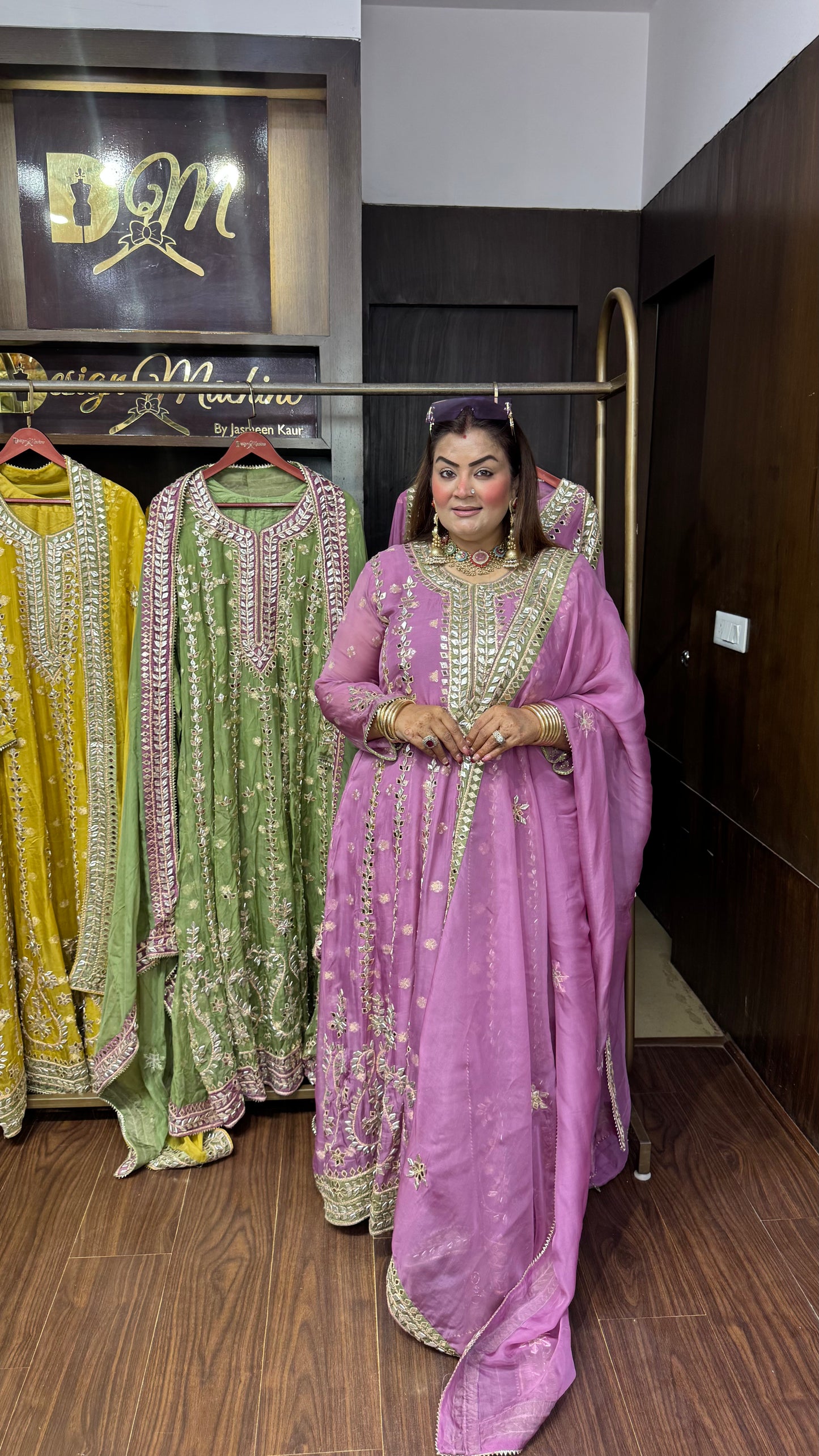 Elarvya Glass Tissue Anarkali Suit