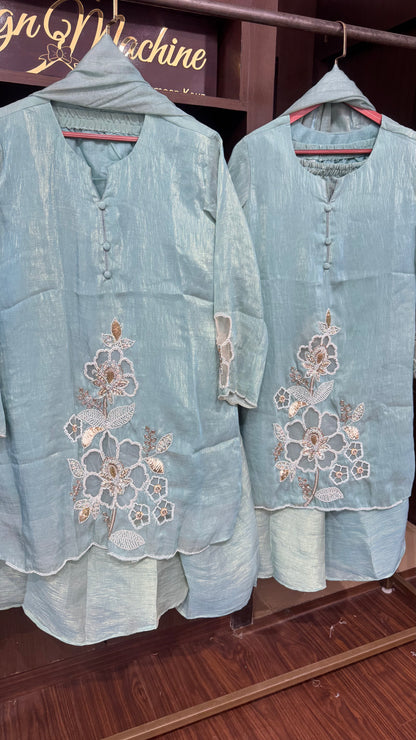 Devira (Glass Tissue Sharara Suit)