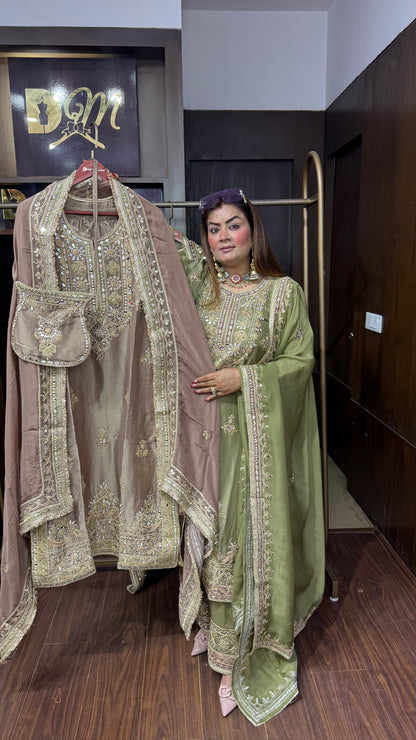 Mehrunisa Glass Tissue Pakistani Suit
