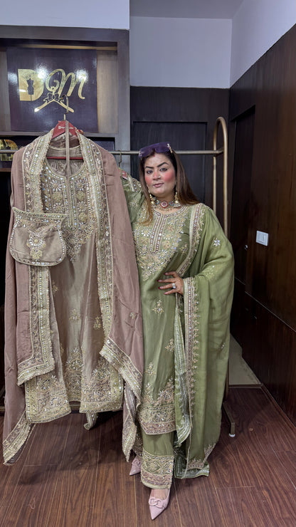 Mehrunisa Glass Tissue Pakistani Suit