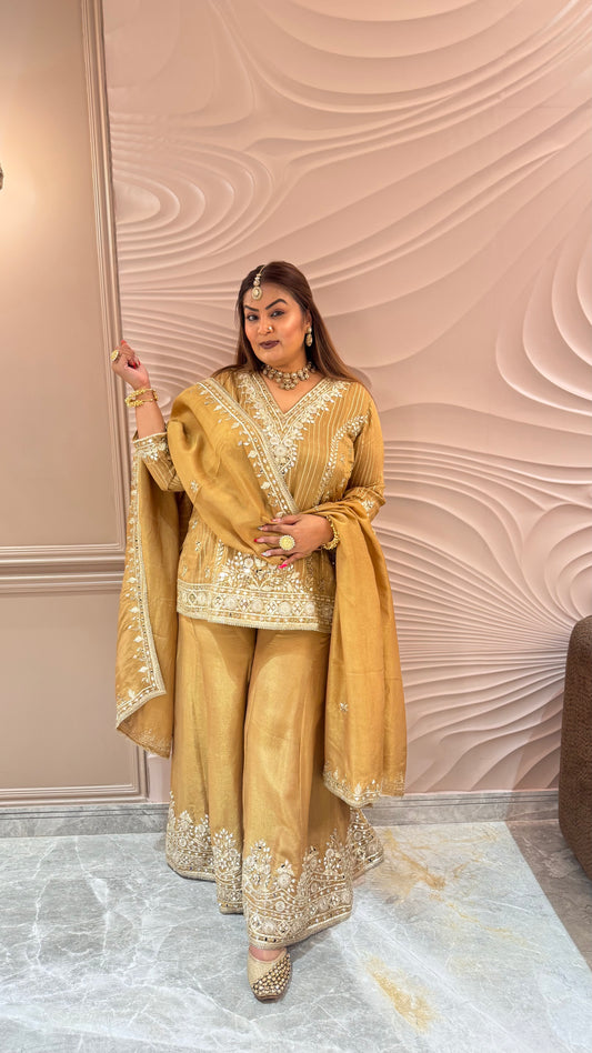 Arezia (Glass Tissue Sharara Suit)