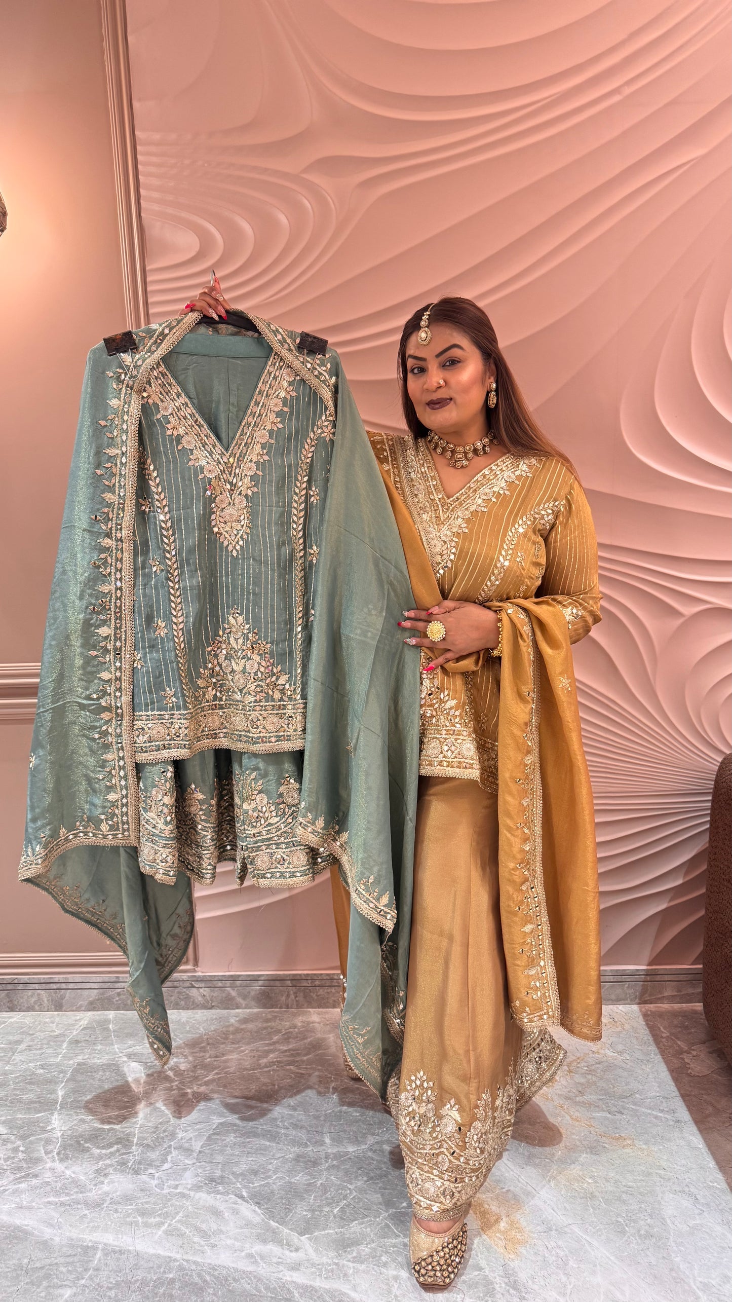 Arezia (Glass Tissue Sharara Suit)
