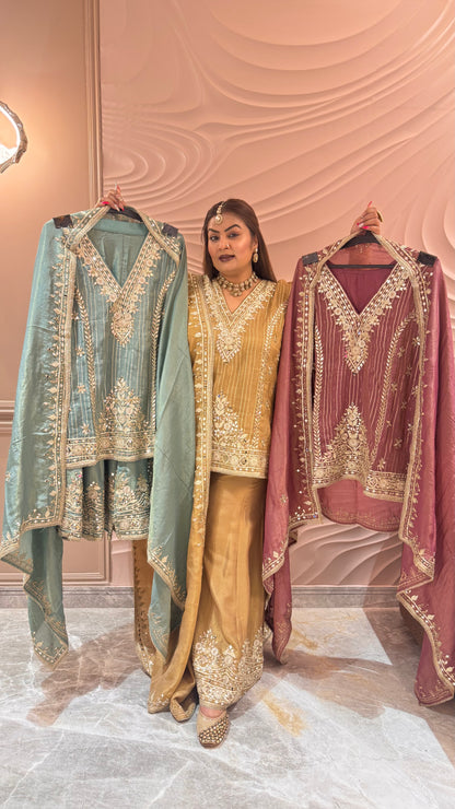 Arezia (Glass Tissue Sharara Suit)