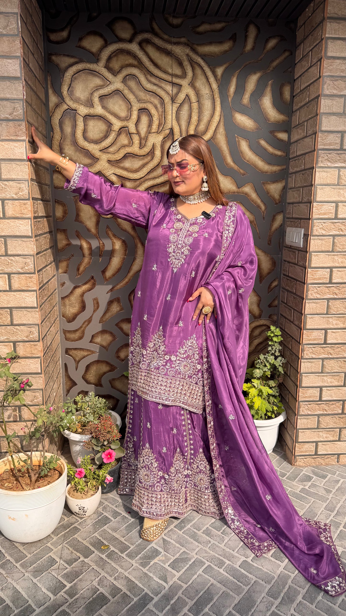 Velina (Crepe Sharara Suit)