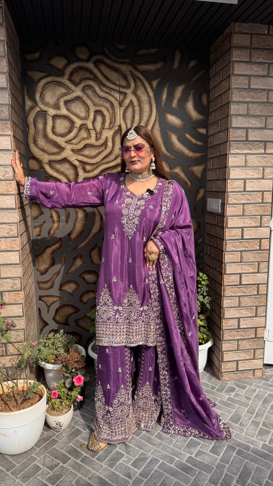Velina (Crepe Sharara Suit)