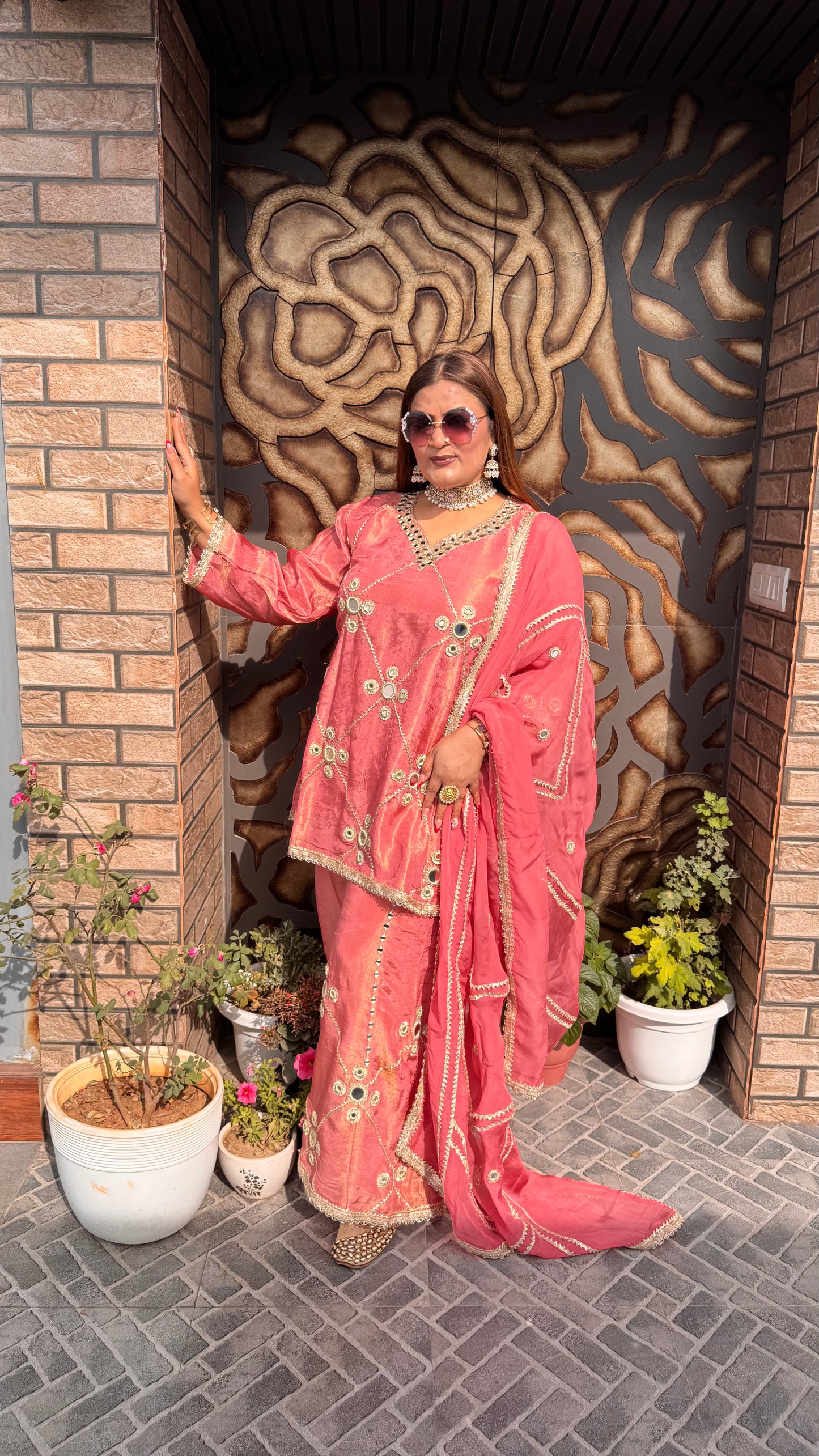 Zymera (Glass Tissue Sharara Suit)