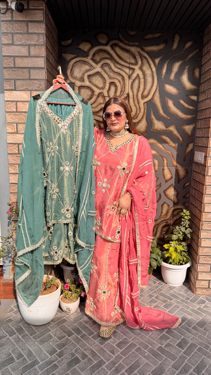 Zymera (Glass Tissue Sharara Suit)