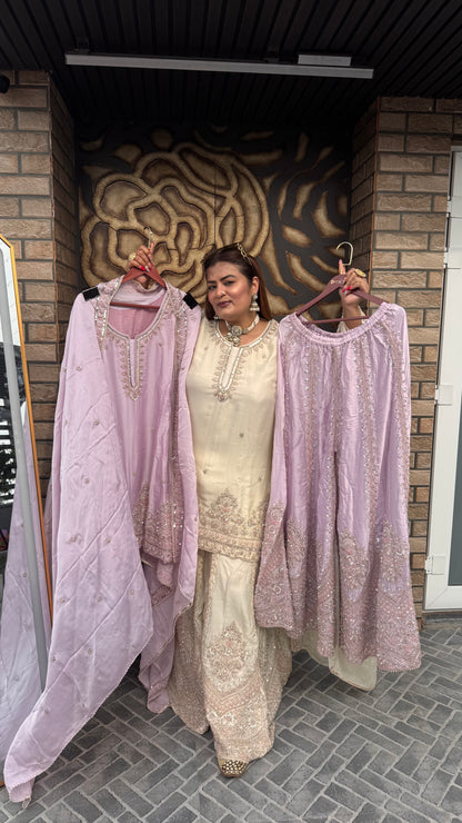 Arezia (Satin Silk Sharara Suit)