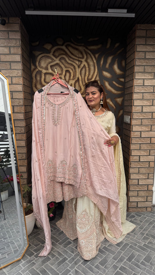 Arezia (Satin Silk Sharara Suit)