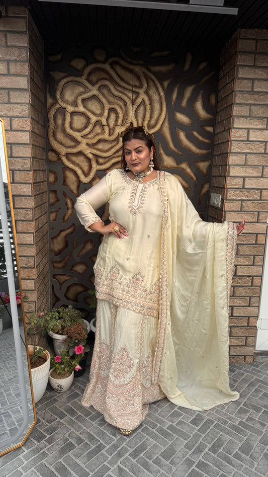 Arezia (Satin Silk Sharara Suit)