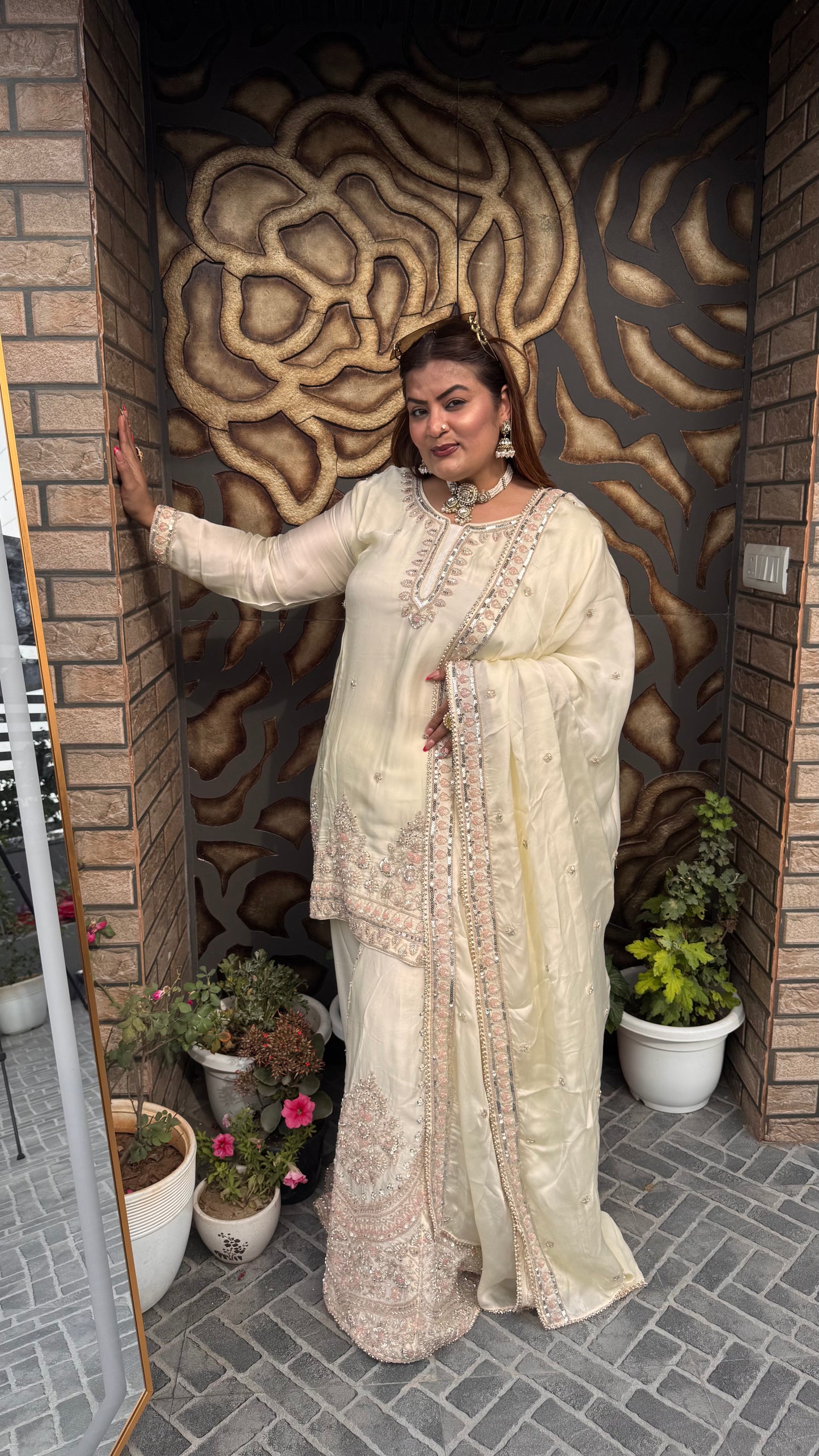 Arezia (Satin Silk Sharara Suit)