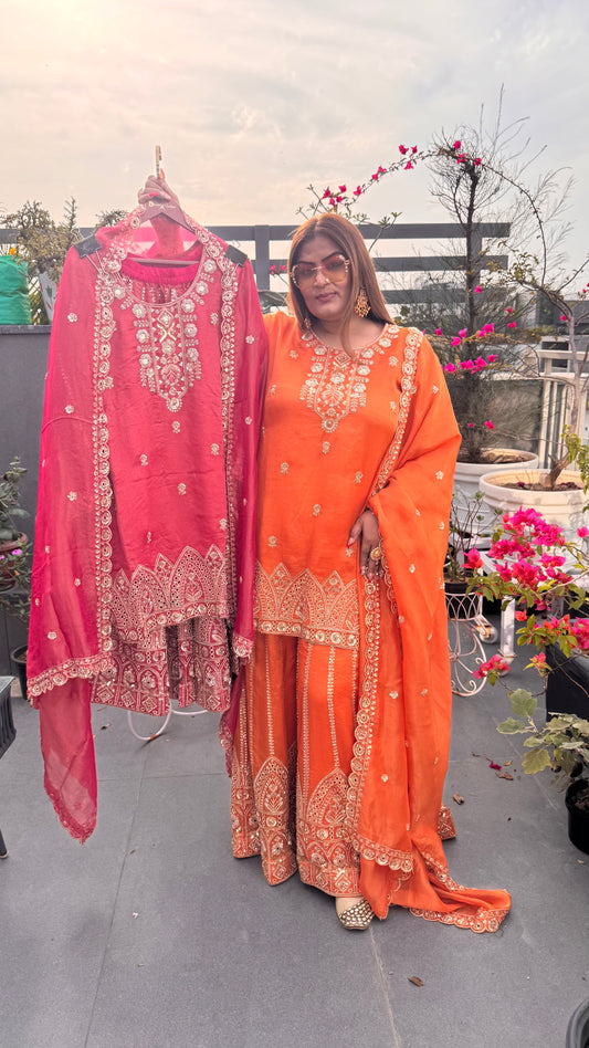 Navira (Glass Tissue Sharara Suit)