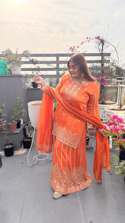 Navira (Glass Tissue Sharara Suit)