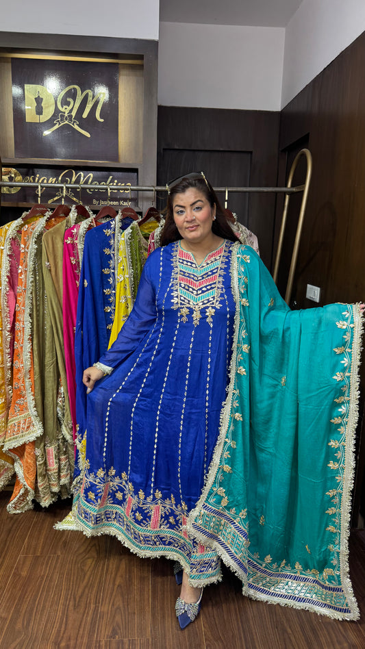 Meher Pure Chinon Anarkali Suit
