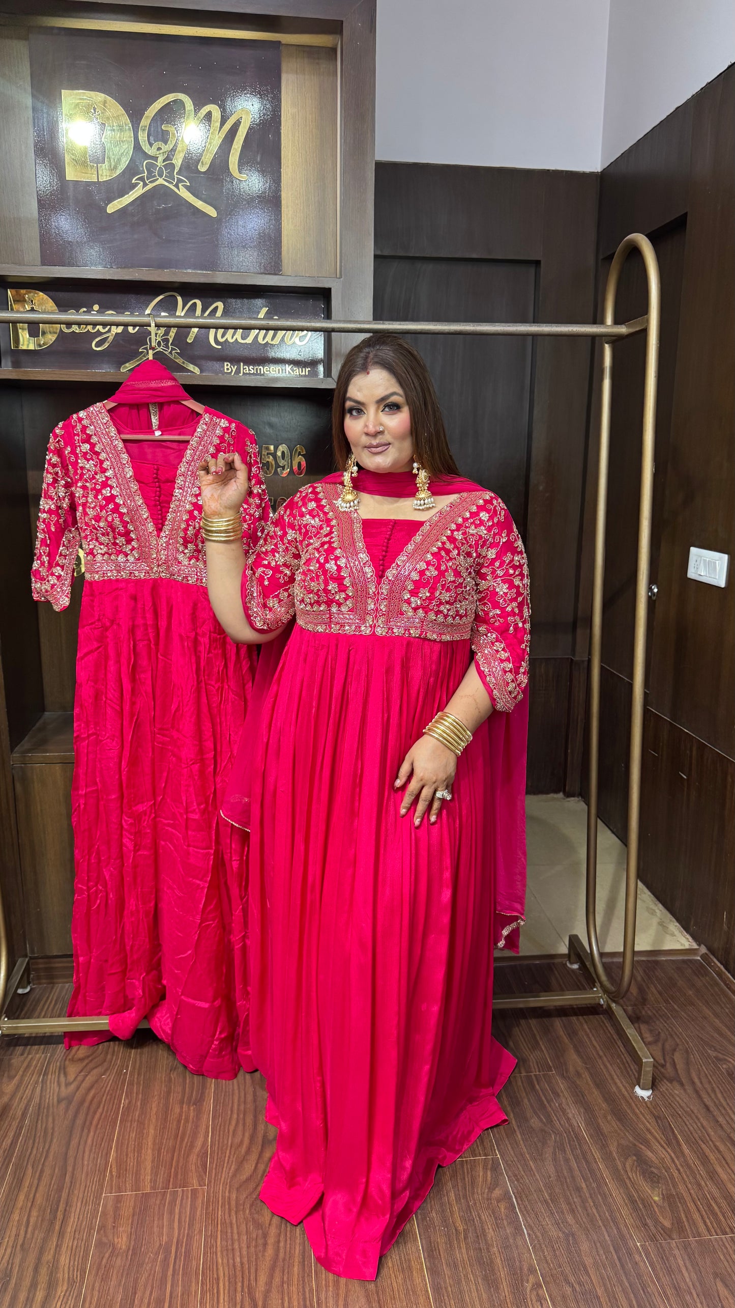 Aashvielle Pure Chunon Anarkali Suit