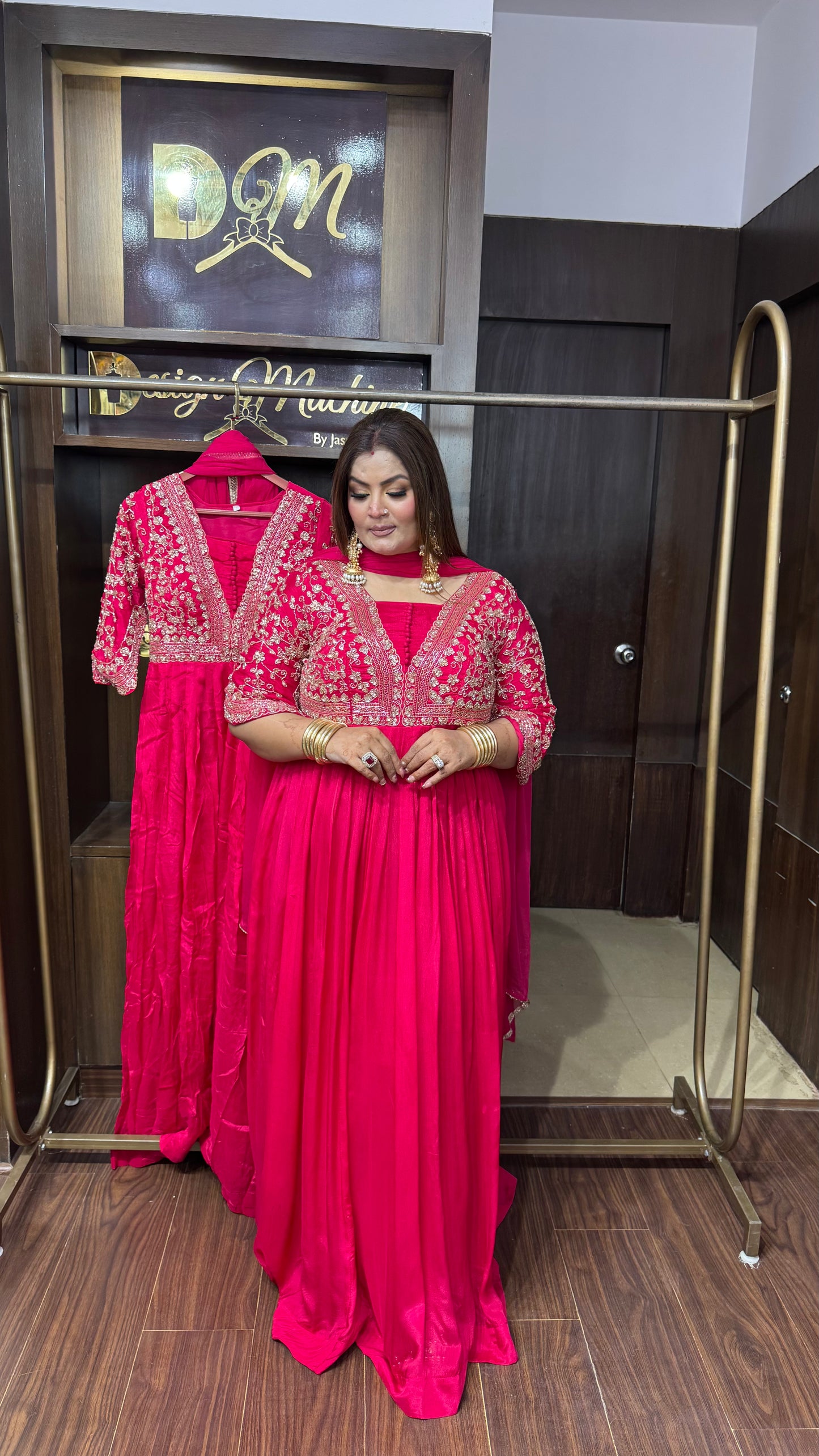 Aashvielle Pure Chunon Anarkali Suit