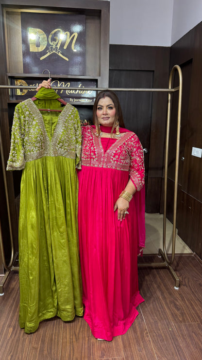 Aashvielle Pure Chunon Anarkali Suit