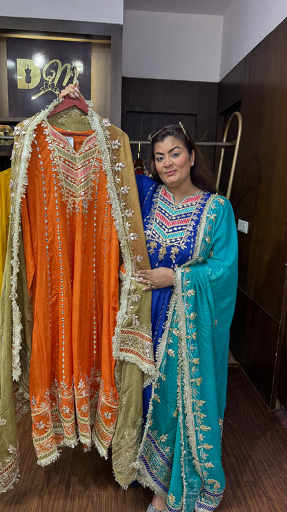 Meher Pure Chinon Anarkali Suit