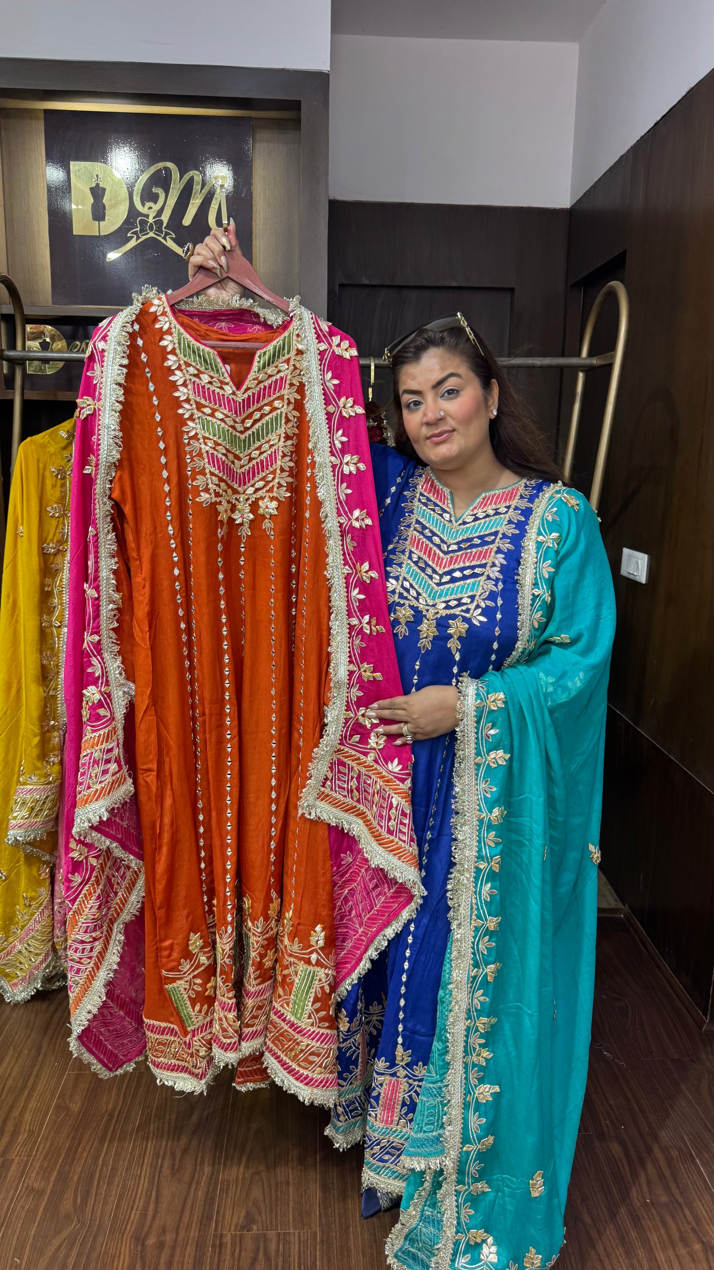 Meher Pure Chinon Anarkali Suit