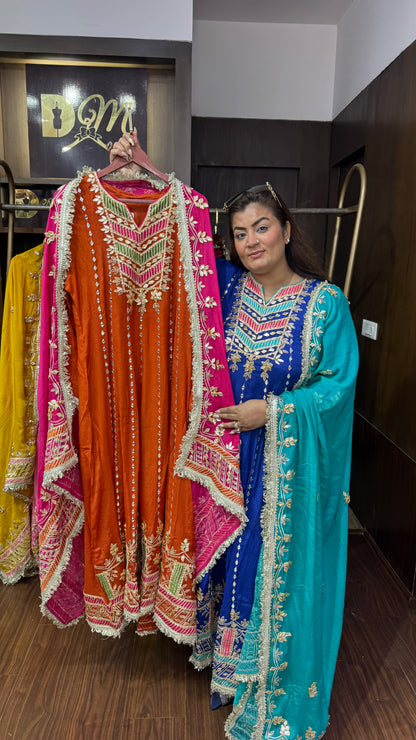 Meher Pure Chinon Anarkali Suit
