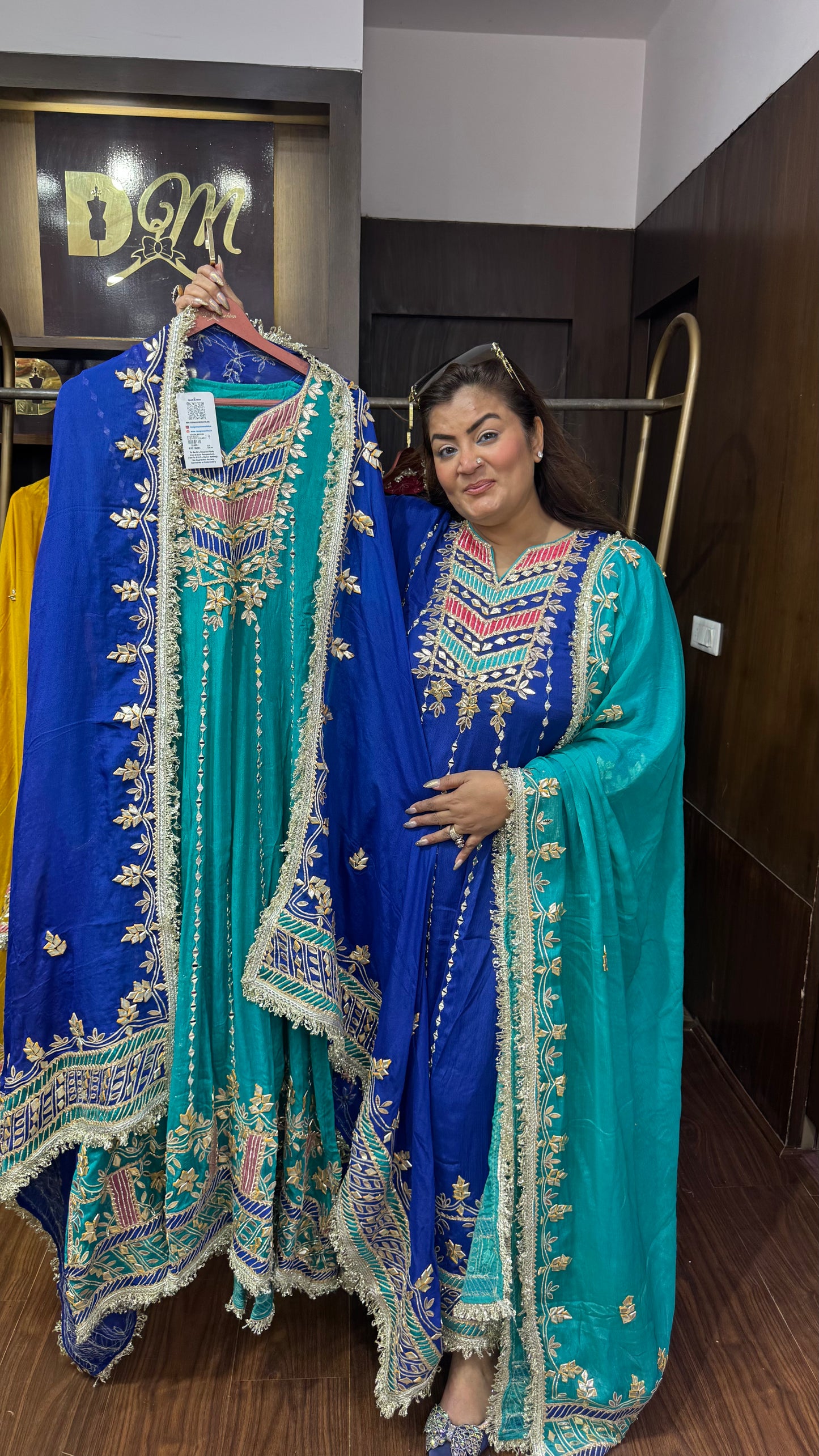 Meher Pure Chinon Anarkali Suit