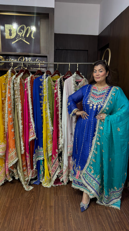 Meher Pure Chinon Anarkali Suit