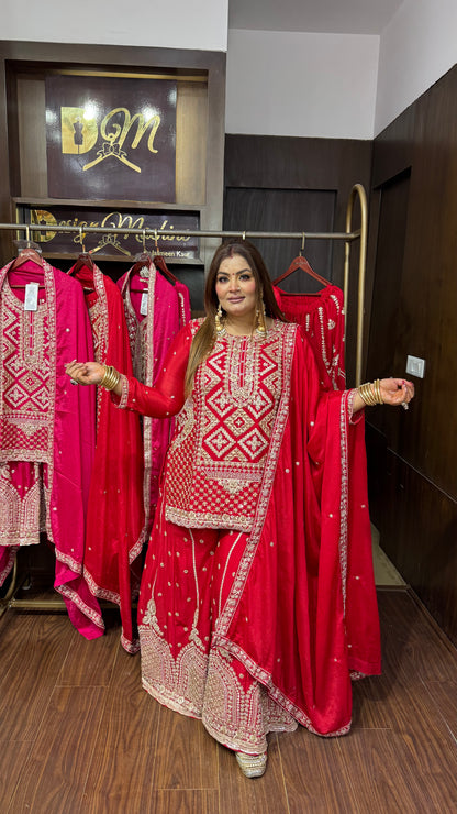 Zaylora Pure Chunon Sharara Suit