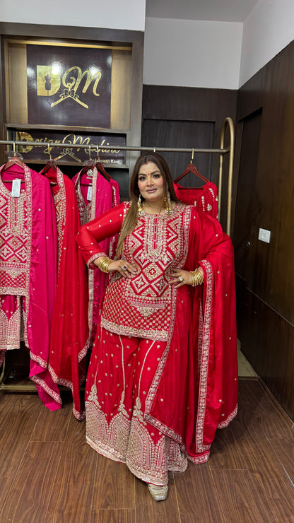 Zaylora Pure Chunon Sharara Suit