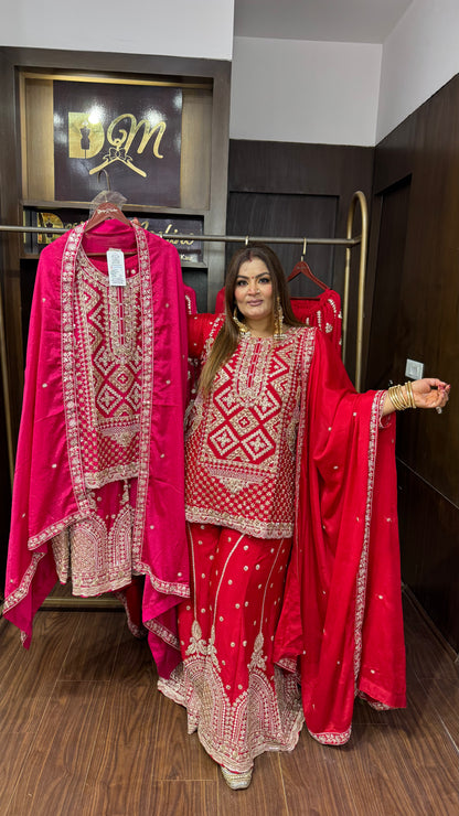 Zaylora Pure Chunon Sharara Suit