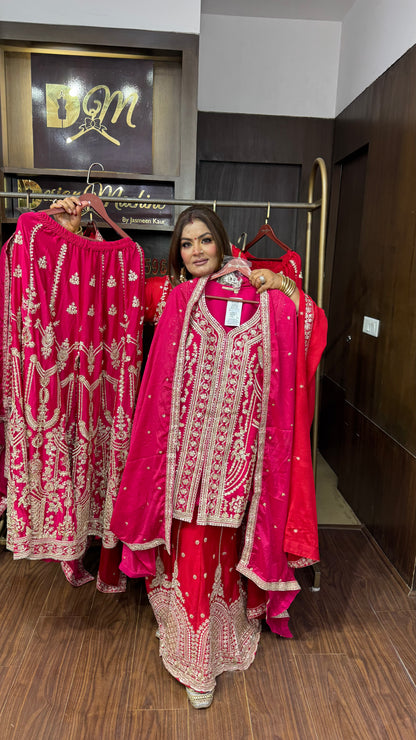 Zaylora Pure Chunon Sharara Suit