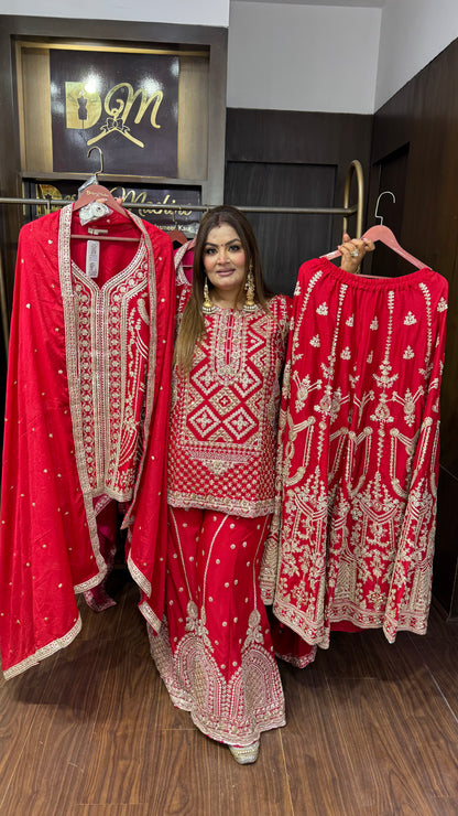 Zaylora Pure Chunon Sharara Suit