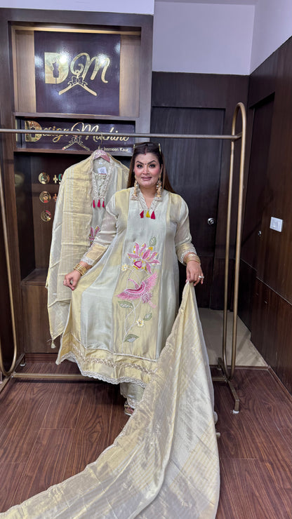 Elvanya Glass Tissue Anarkali Suit