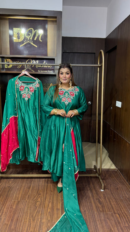 Zivelle Pure Silk Anarkali Suit