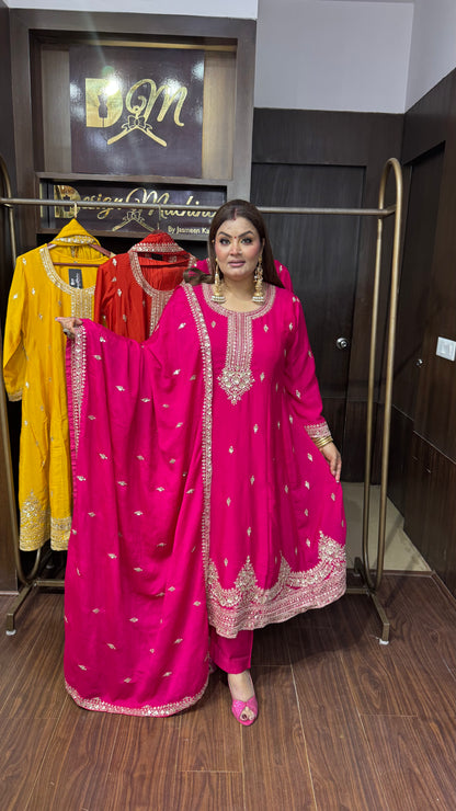 Reyanshi Pure Chunon Crepe Anarkali Suit