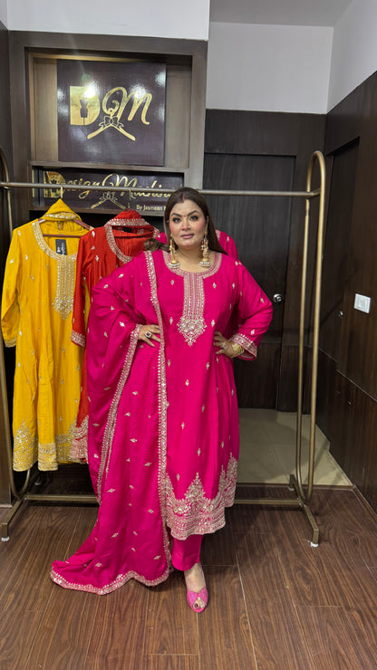 Reyanshi Pure Chunon Crepe Anarkali Suit