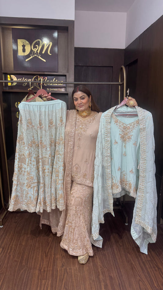 Arvella (Glass Tissue Sharara Suit)
