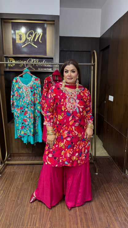 Zaymira Chunon Crepe Sharara Suit