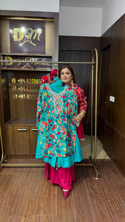 Zaymira Chunon Crepe Sharara Suit