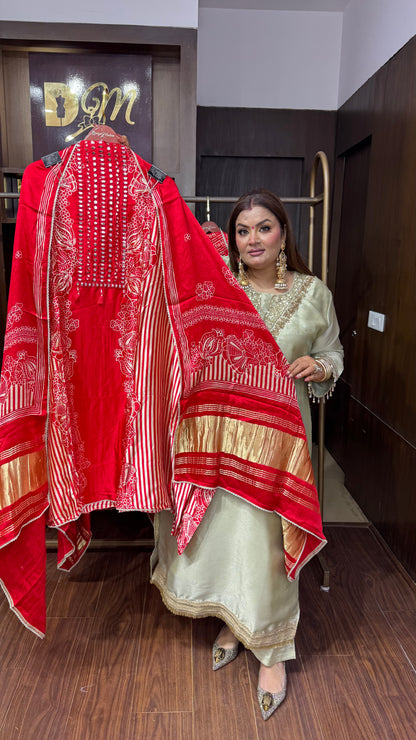 Zareen Gajji Silk Unstitched Suit