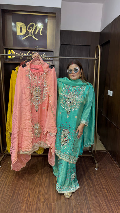 Virelle (Glass Tissue Sharara Suit)