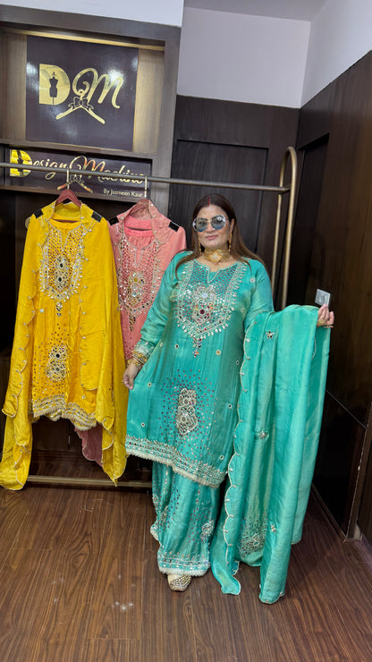 Virelle (Glass Tissue Sharara Suit)