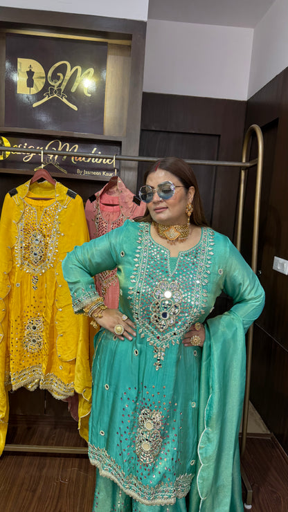 Virelle (Glass Tissue Sharara Suit)