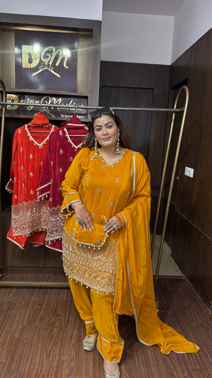 Mahira Pure Crepe Farshi Salwar Suit