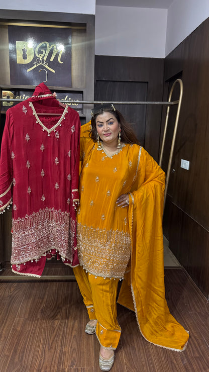 Mahira Pure Crepe Farshi Salwar Suit