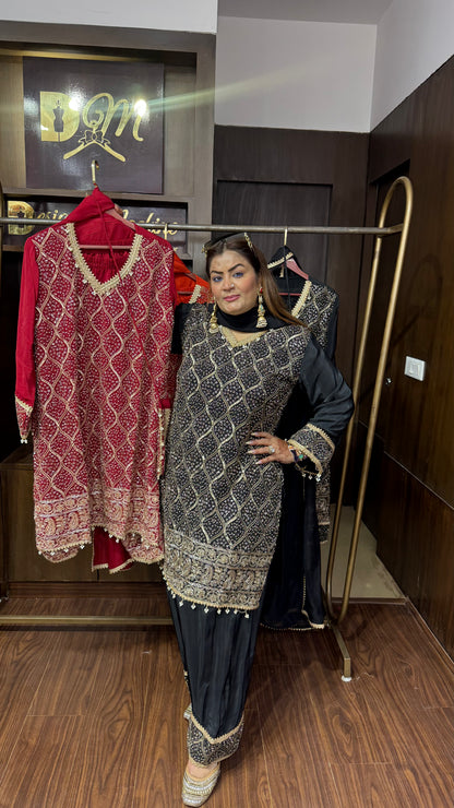 Elara Pure Crepe Farshi Salwar Suit