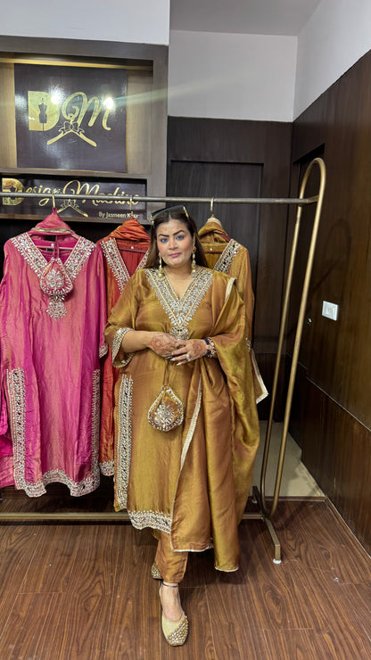 Meher Glass Tissue Phiran Suit with Dupatta