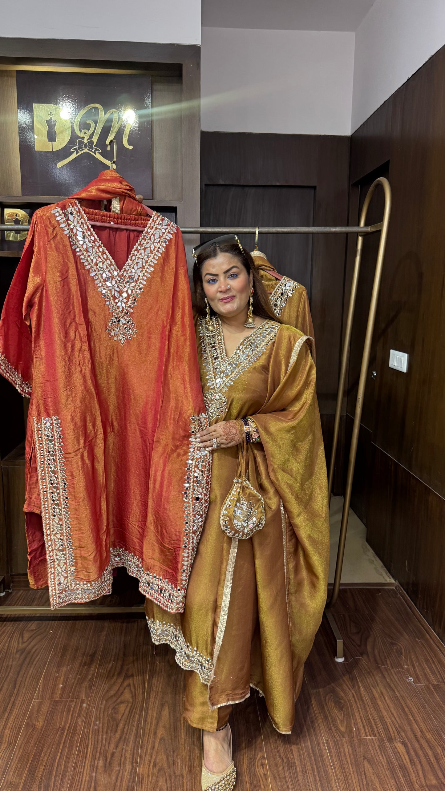 Meher Glass Tissue Phiran Suit with Dupatta