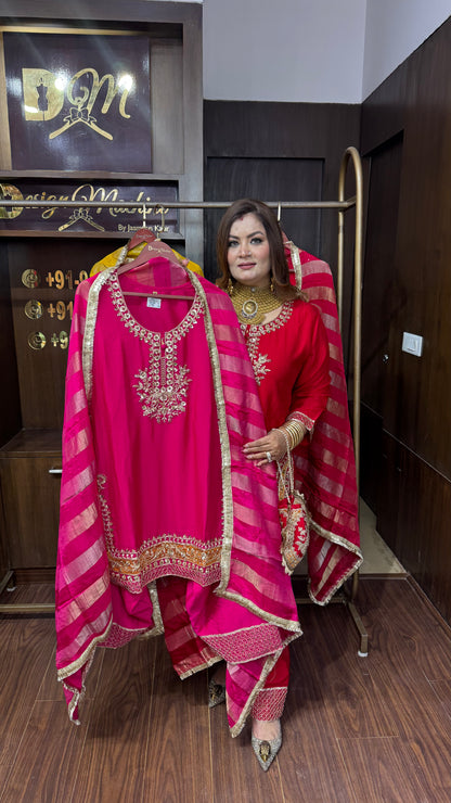 Zarelle Glass Tissue Farshi Salwar Suit