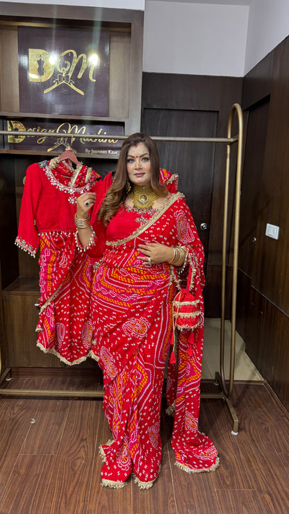 Rivaanya Georgette Bandhani Saree